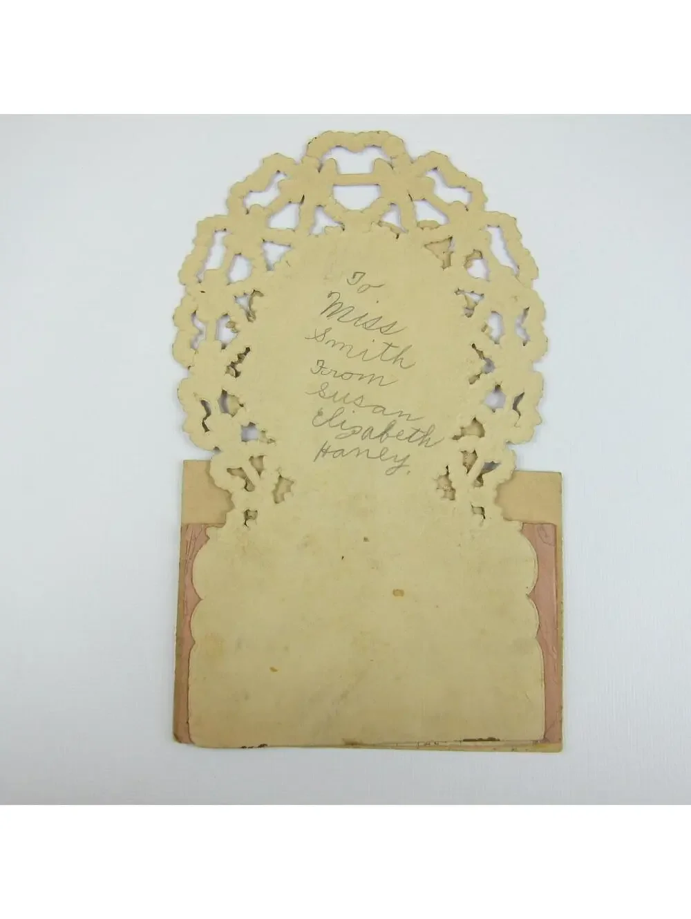 Antique Valentine Honeycomb 3D Pop Up Die Cut Cupid Angels Red Blue Flower LARGE